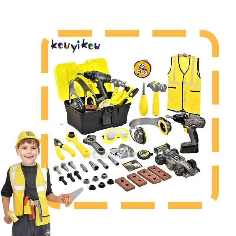 KYK Hot Sale Plastic Pretend Play Set Toy for Kids Electric Toy Tool Set Engineer Tool Play Set Toy for Boy - Image 2