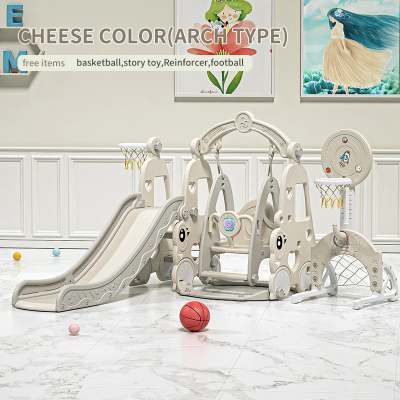 6 in 1 Indoor Room Plastic Swing Slide Toy Set HDPE Material Baby Climbing Equipment with Slide for Park Children's Playground - Image 20