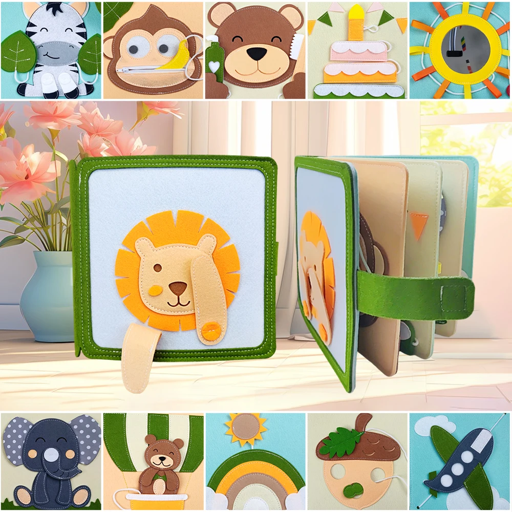 Preschool Montessori Educational Learning Toys Soft Activity Books for Babies Felt Activity Busy Book Quiet Book for Toddlers - Image 10