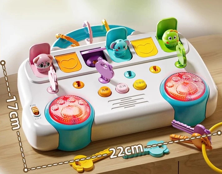 Pop-Up Toy Music Montessori Fine Motor Skill Training Press Pull Click Animal Car Button Plastic Baby Brain Development Toys - Image 3