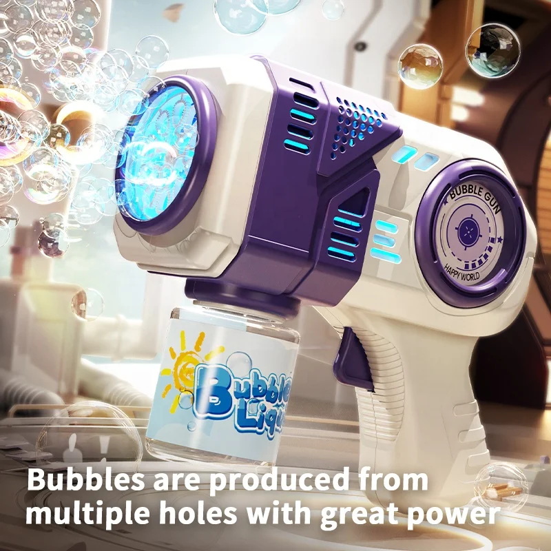 Hot Selling Bubble Guns Soap Toy for Kids Electric Bubble Gun With Light Automatic Bubble Gun for Wedding Toys - Image 2
