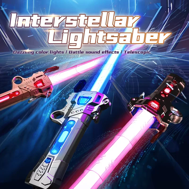 Unisex Children's Simulation Laser Sword Retractable Plastic LED Flashing Knife Planet Toys with Sound for Boys Gift - Image 5