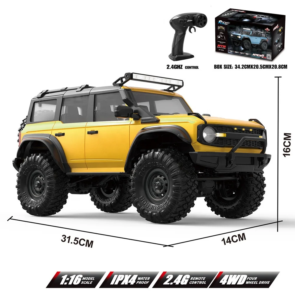 HB Toys 2025 New R1601-1609 RC Rock Crawler Car 4x4 1/16 Expert Remote Control Road Truck 15KM/H Light Hobby Grade for Kids - Image 3