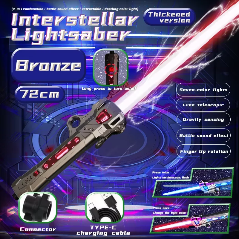 Unisex Children's Simulation Laser Sword Retractable Plastic LED Flashing Knife Planet Toys with Sound for Boys Gift - Image 7