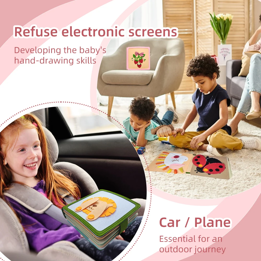 Preschool Montessori Educational Learning Toys Soft Activity Books for Babies Felt Activity Busy Book Quiet Book for Toddlers - Image 4