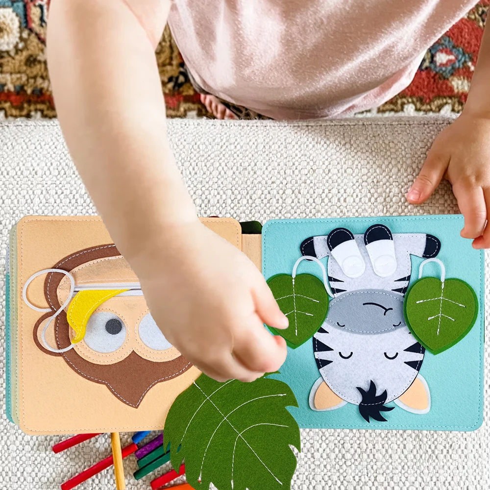 Preschool Montessori Educational Learning Toys Soft Activity Books for Babies Felt Activity Busy Book Quiet Book for Toddlers - Image 6
