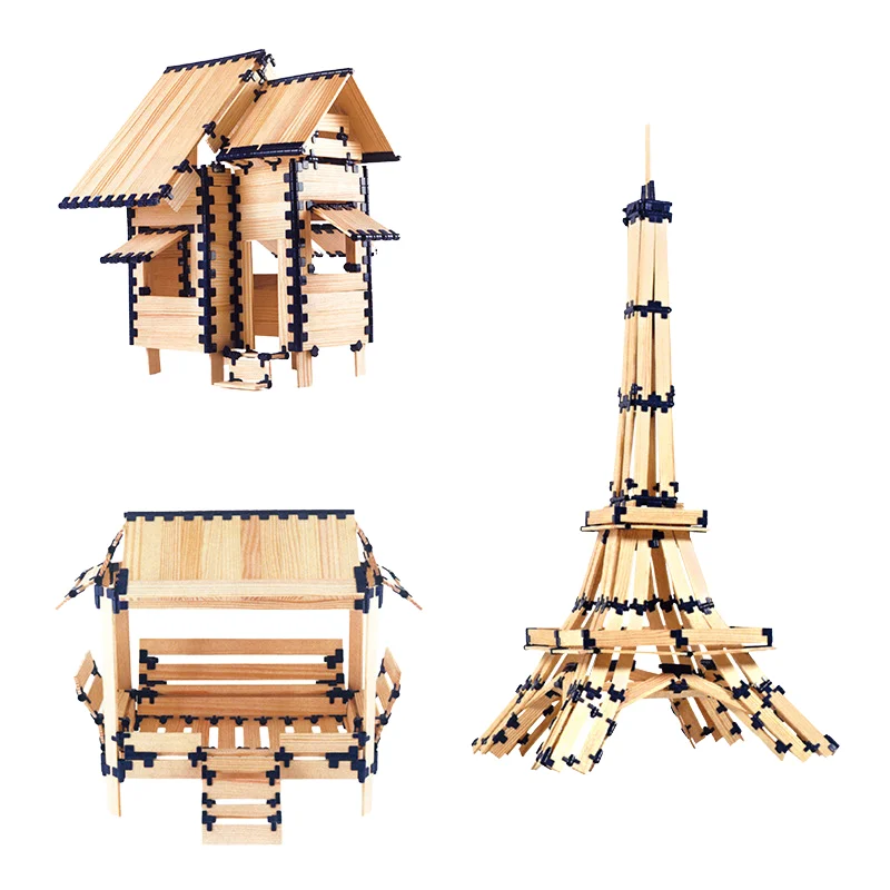 Creative Montessori Master Building Wooden Blocks Set Kids Educational Puzzle Toy Assembling Architect Wood Toys - Image 2