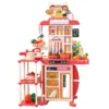 2025 Newest 95 cm Musical Lights Kitchen Toys Pretend Play Toy Kitchen for Children