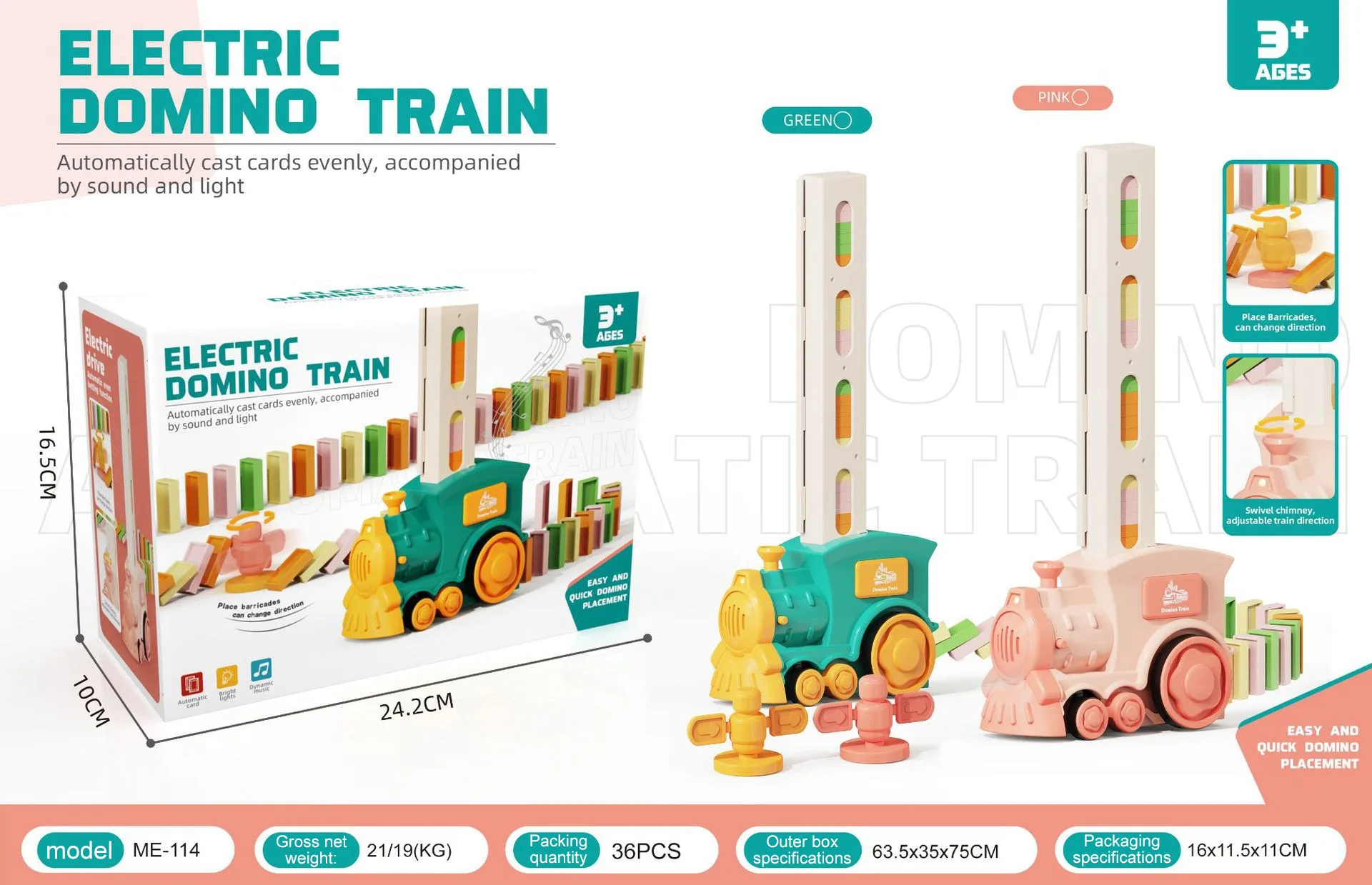 Domino Tokens Mexicain Kids Toys Electric Little Train Domino Building Block Toy Kids STEM Building Montessori Toys - Image 8