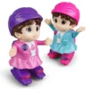 Hot Sale Cartoon Rotating Walking Music Light Skating Robot Elephant Electric Dancing Girl Toy