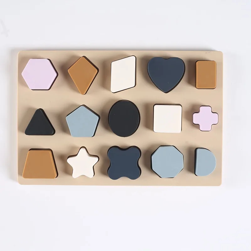 Early Learning Silicone Geometric Puzzle Board Set Montessori Idea Children Brain Development Toys Game Function Toys - Image 7