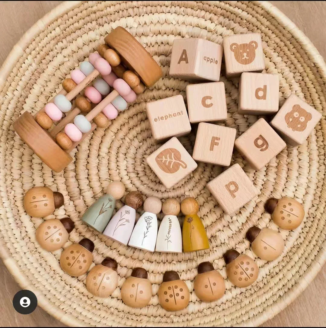 Wooden Ladybug Educational Toy Solid Wood Ladybug Toy Montessori Teaching AIDS Digital Toys Hand-eye Coordination - Image 6