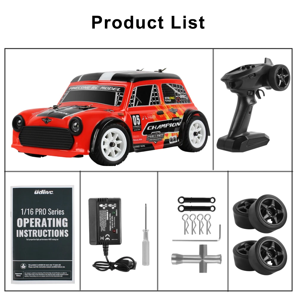 High Quality 1/16 70km/h Scale 4WD Electric High Speed LED Light Remote Control Drift RC Racing Car Toy - Image 6