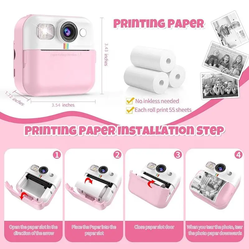 2025 Hot Selling High Definition Portable Kids Camera with Game Function Popular Mini Selfie Printing Camera for Kid Easy Play - Image 5