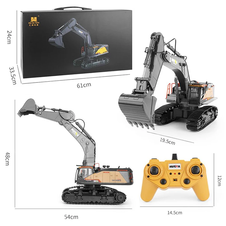 Kouyikou 1/14 Radio Control Excavator Remote Control Hydraulic Electric Metal Excavator Toy - Image 5