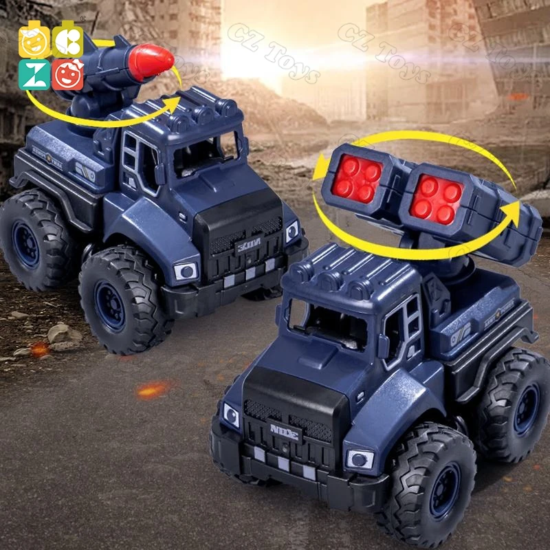 CZ Factory Pull Back Military Truck Friction Vehicles Car ModelsToy Inertia 4WD off Road Friction Toy Vehicle for Kids - Image 5