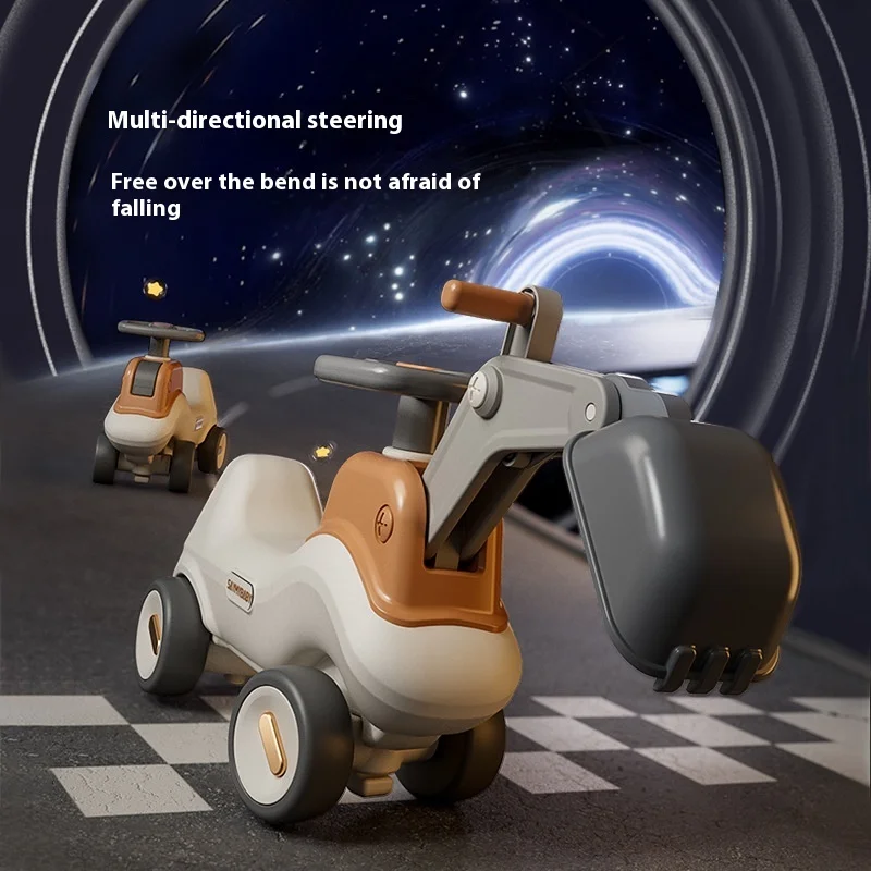 Four-in-One Multifunctional Ride-On Toy for Kids Excavator Rocking Horse Baby Yo-Yo Car with Battery Power Unisex Plastic Toy - Image 5