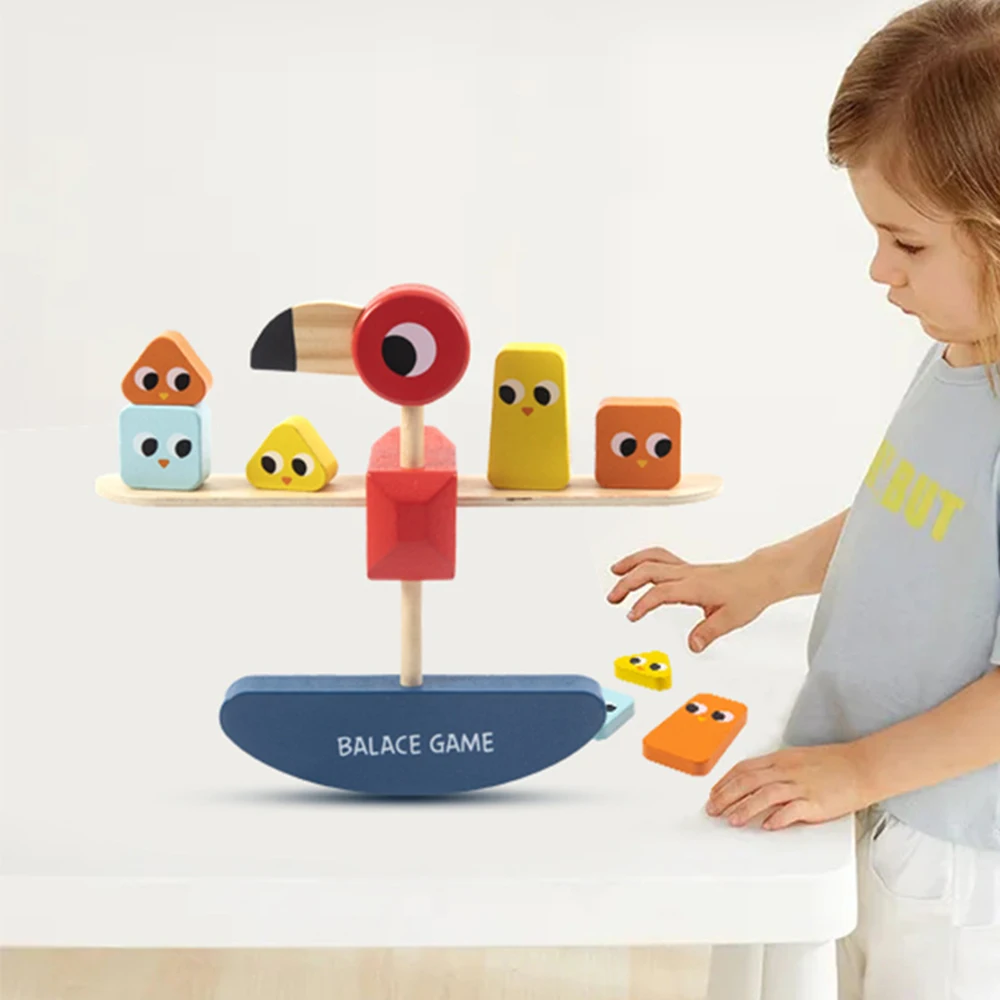 Wooden Bird Wooden Balance Building Blocks High Shape Weight Cognitive Early Education Educational Toy - Image 7