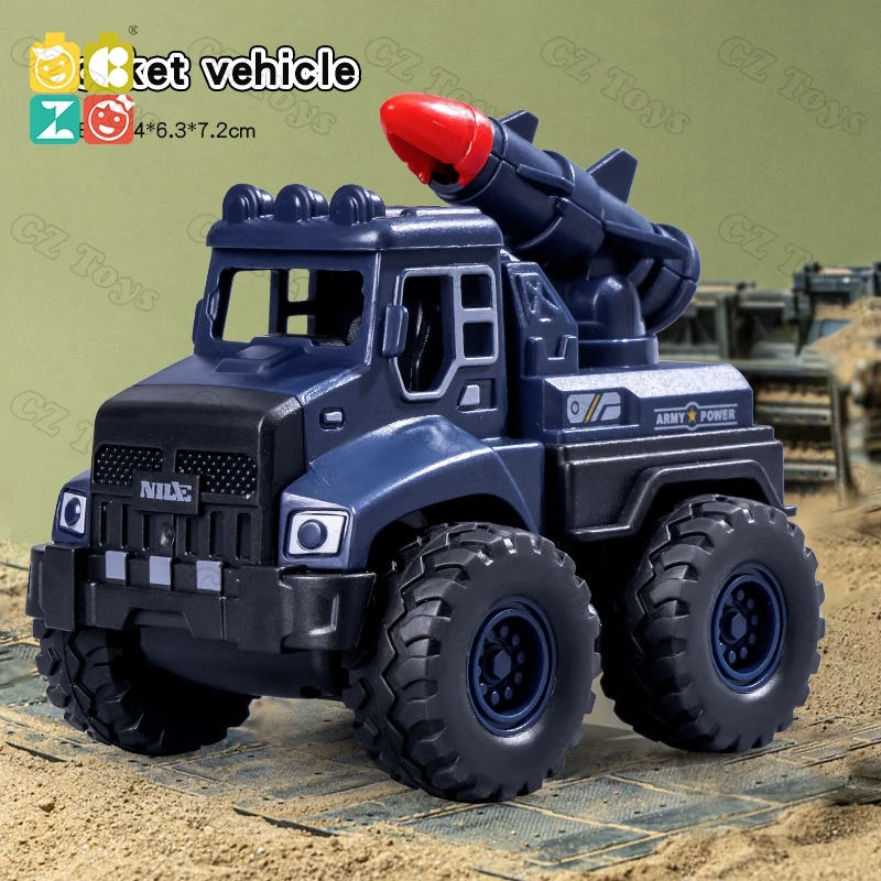 CZ Factory Pull Back Military Truck Friction Vehicles Car ModelsToy Inertia 4WD off Road Friction Toy Vehicle for Kids - Image 8