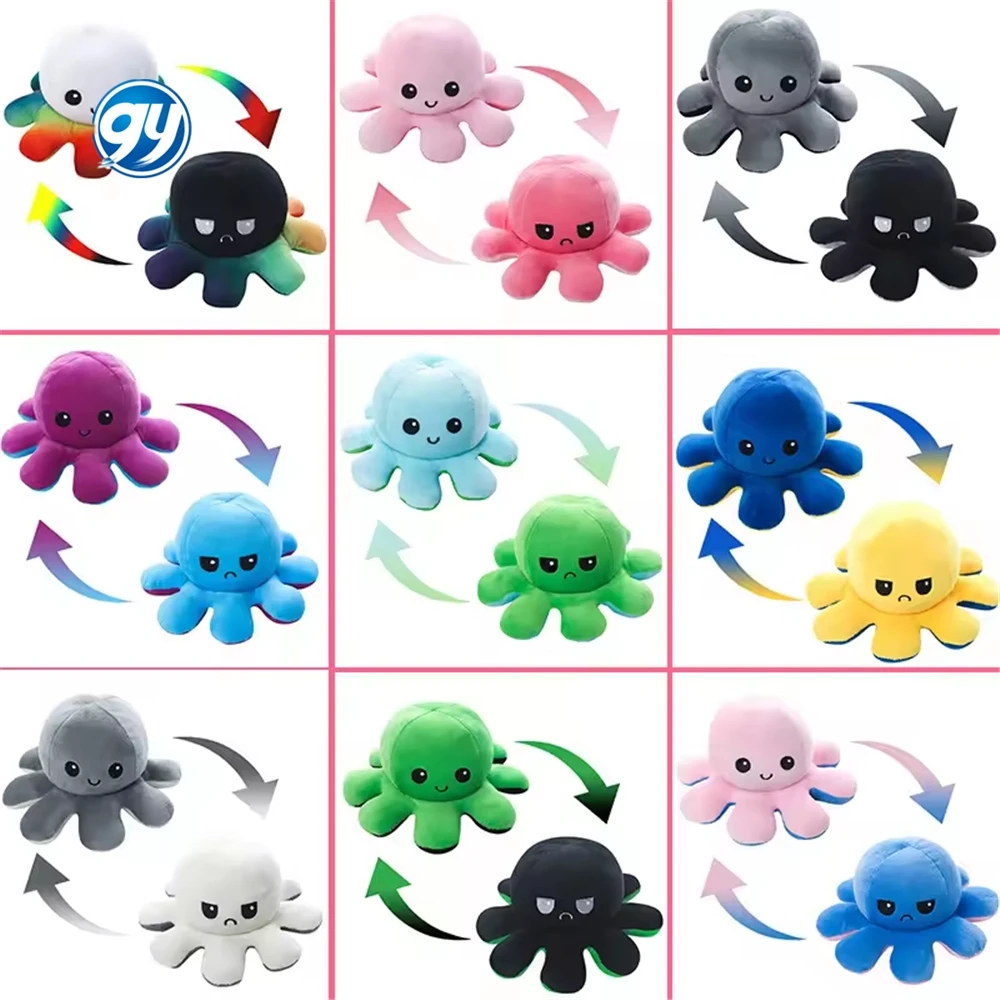 Hot Selling Colorful Giant Octopus Plush Toy 20cm Reversible Octopus Plush Pillow - Image 3