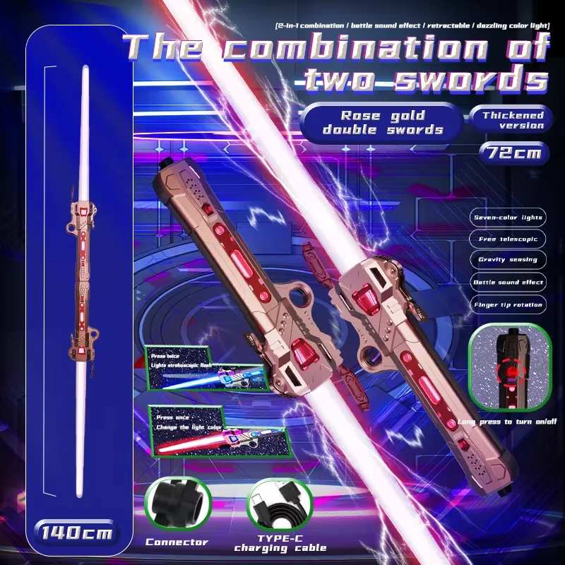 Unisex Children's Simulation Laser Sword Retractable Plastic LED Flashing Knife Planet Toys with Sound for Boys Gift - Image 12