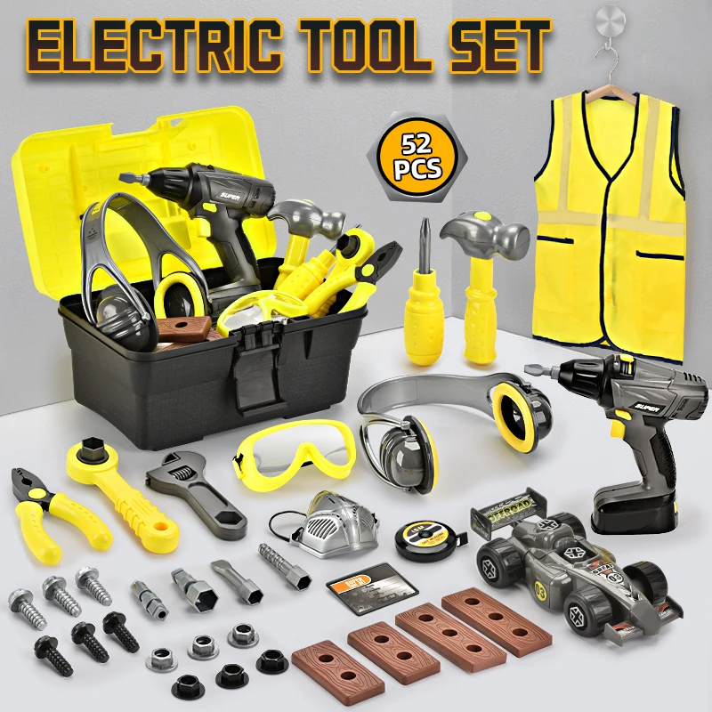 KYK Hot Sale Plastic Pretend Play Set Toy for Kids Electric Toy Tool Set Engineer Tool Play Set Toy for Boy - Image 3