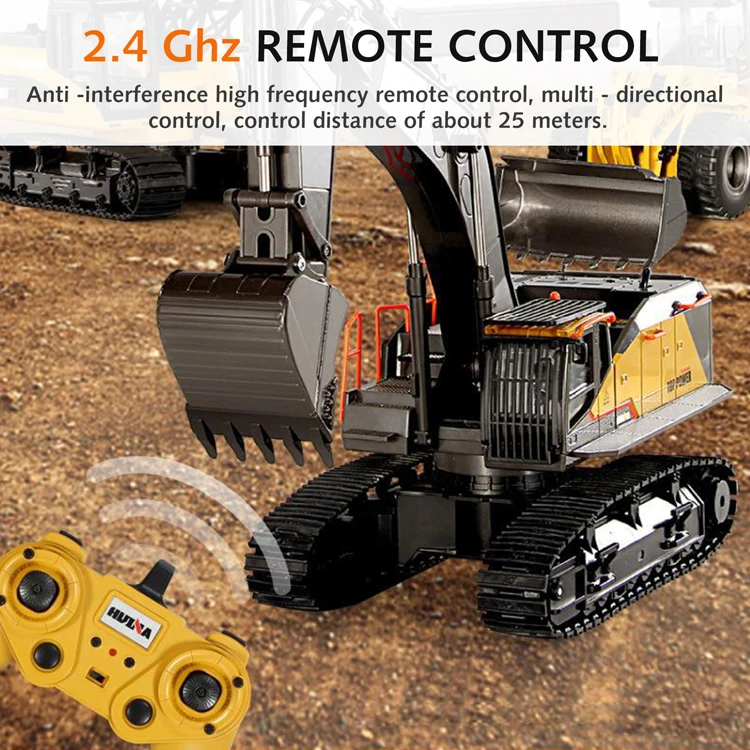 Kouyikou 1/14 Radio Control Excavator Remote Control Hydraulic Electric Metal Excavator Toy - Image 2