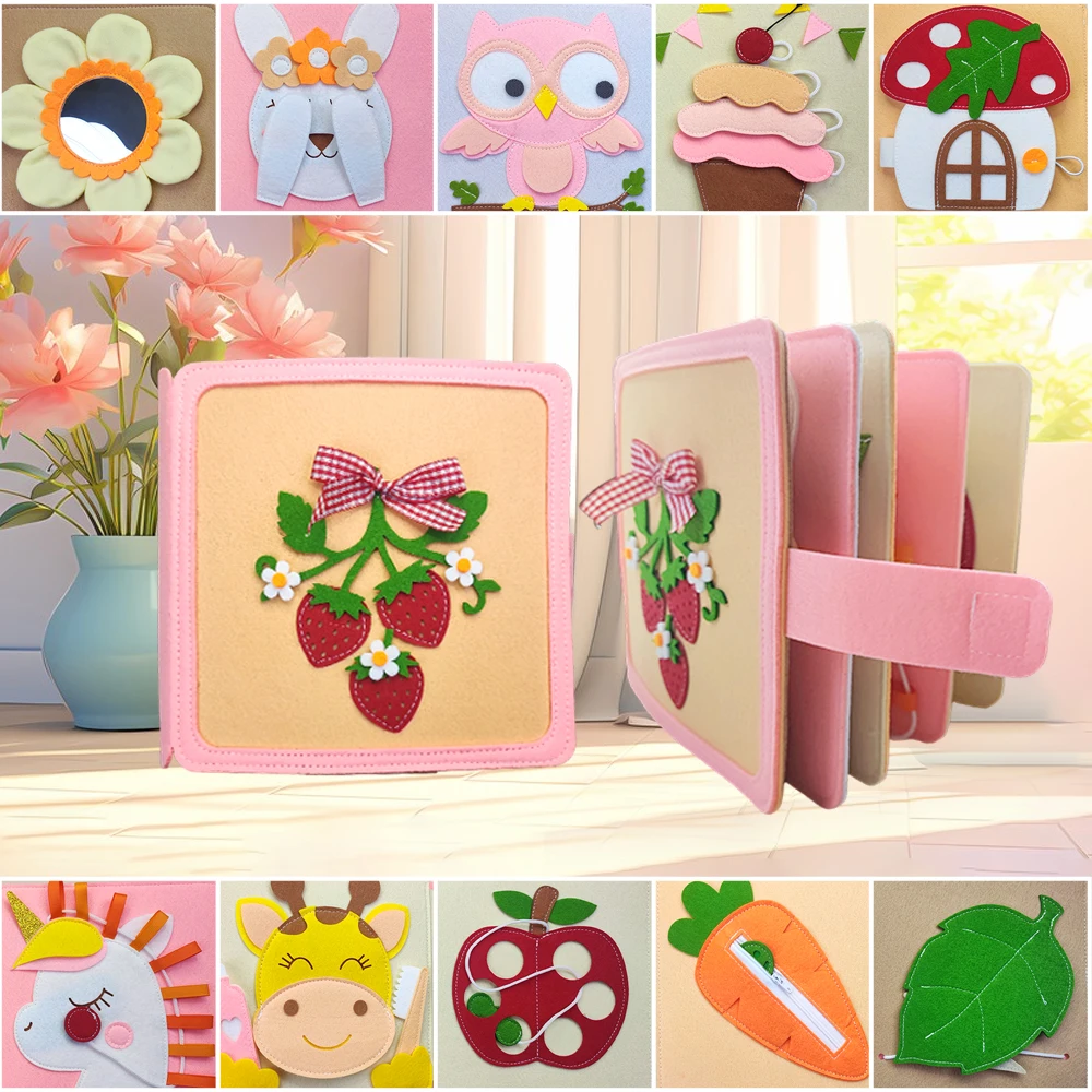 Preschool Montessori Educational Learning Toys Soft Activity Books for Babies Felt Activity Busy Book Quiet Book for Toddlers - Image 8