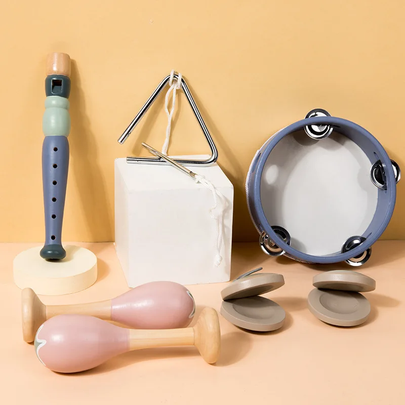 Montessori Inspired Educational Toys Set Wooden Musical Instrument Tambourine & Xylophone for Toddlers & Kids for Boys & Girls - Image 3