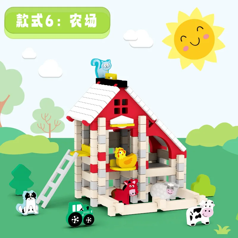 Montessori Creative Building Blocks Wooden Toys for Kids Educational Little Architect Children Stacking Assembling LearningToy - Image 7