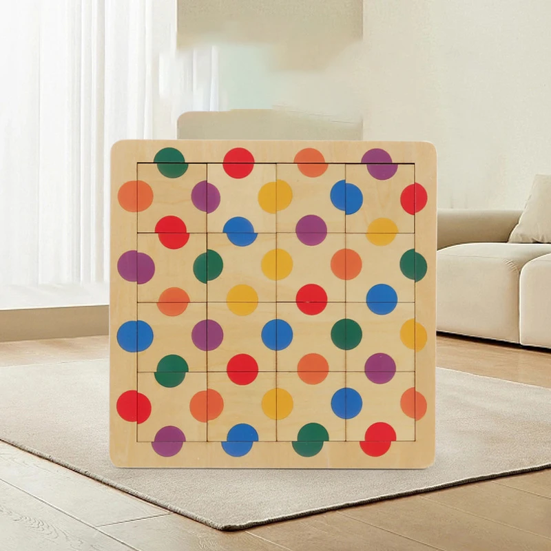 High Quality Pattern Creative Shape Color Cognitive Board Games Building Blocks Children Educational Wooden Puzzle Toys Kids - Image 7