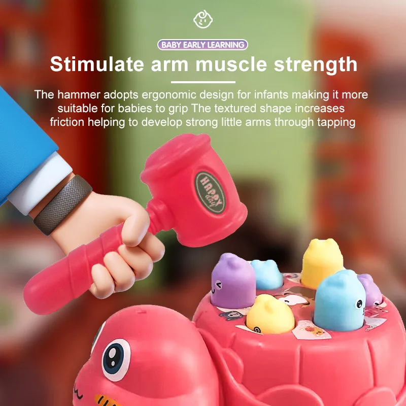 Montessori Toys Decompression Early Educational Children Plastic Cartoon Cute Turtle Finger Whack-A-Mole Toy for Kids Pounding - Image 3