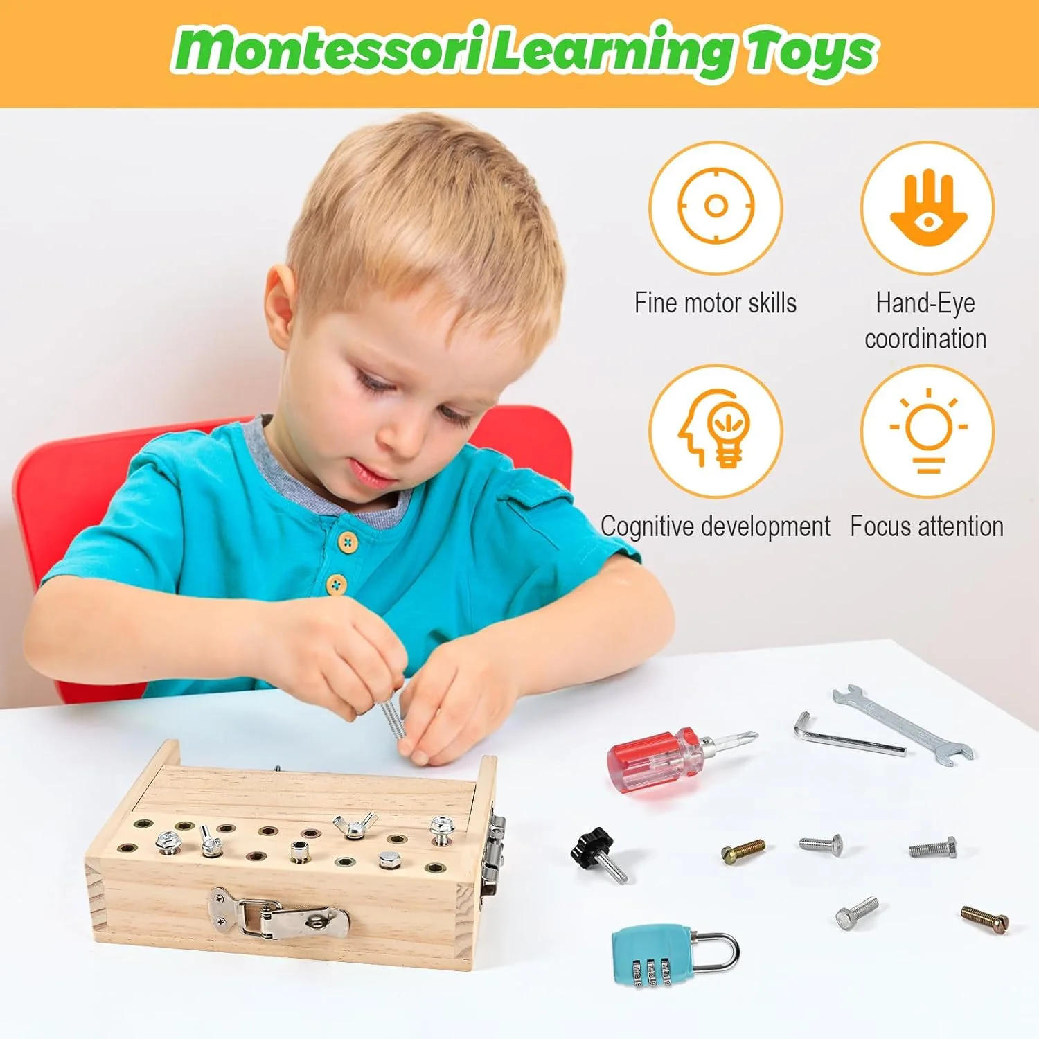 Montessori Children's Educational Screwdriver Set Disassembly & Assembly Toy Combination Tool Learning Sensory Detachable - Image 2