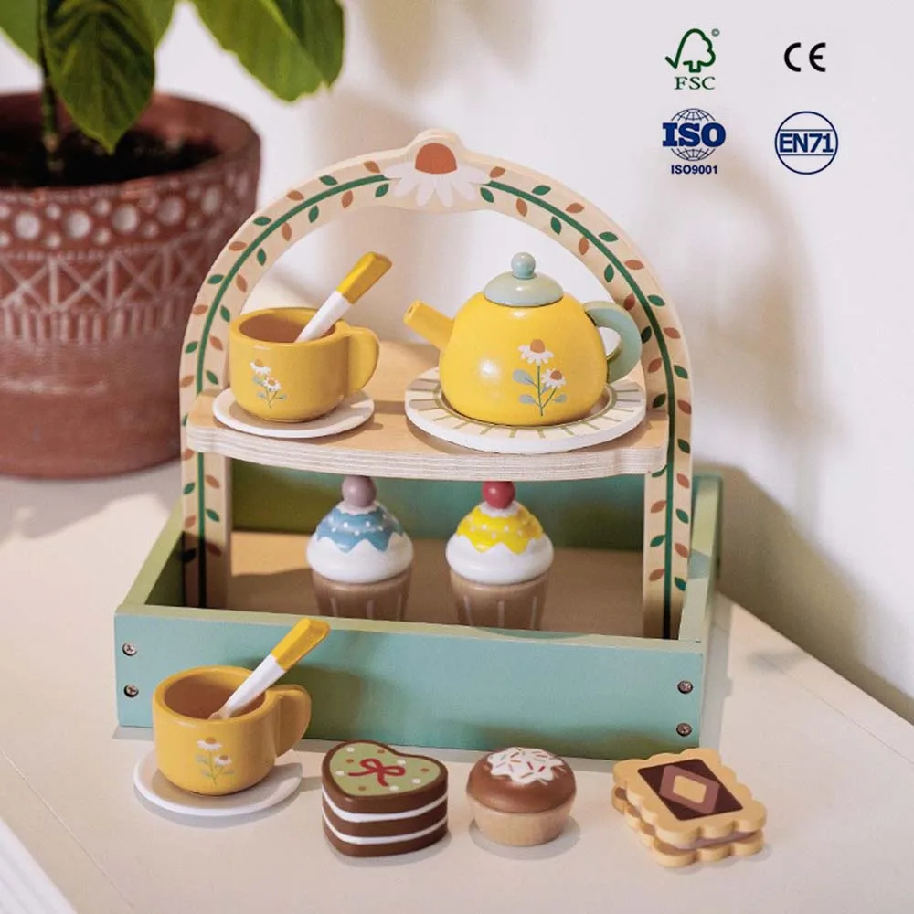 Children's Simulation Dessert Shop Ice Cream Ice Cream Tea Set Sales Shop Boys and Girls Play Home Wooden Toys - Image 3
