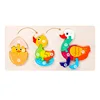 Wooden 3D Animal Dinosaur Frog Chick Growth Jigsaw Puzzle Montessori Cognitive Enlightenment Educational Learning Toys for Kids - Image 12