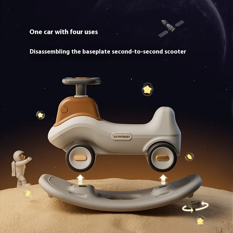 Four-in-One Multifunctional Ride-On Toy for Kids Excavator Rocking Horse Baby Yo-Yo Car with Battery Power Unisex Plastic Toy - Image 4