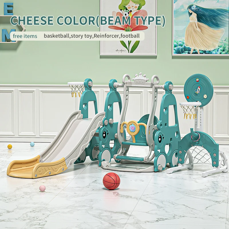 6 in 1 Indoor Room Plastic Swing Slide Toy Set HDPE Material Baby Climbing Equipment with Slide for Park Children's Playground - Image 15