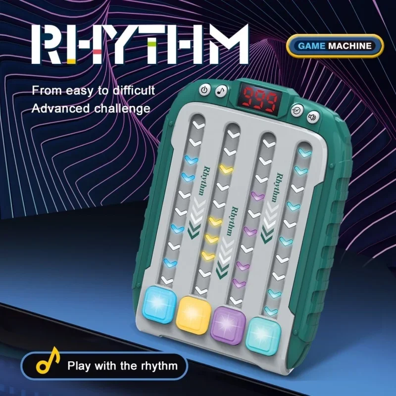 Puzzle Game Machine Electronic Music Rhythm Montessori Pockets Travel Toy Light Up Educationa Sensory Fast Push Table Game - Image 5