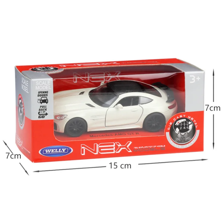 WELLY 1: 36 Mercedes-AMG GTR Simulation Alloy Car Model Pull Back Car Toy MENTAL MODEL for Boy Collection Decoration - Image 4