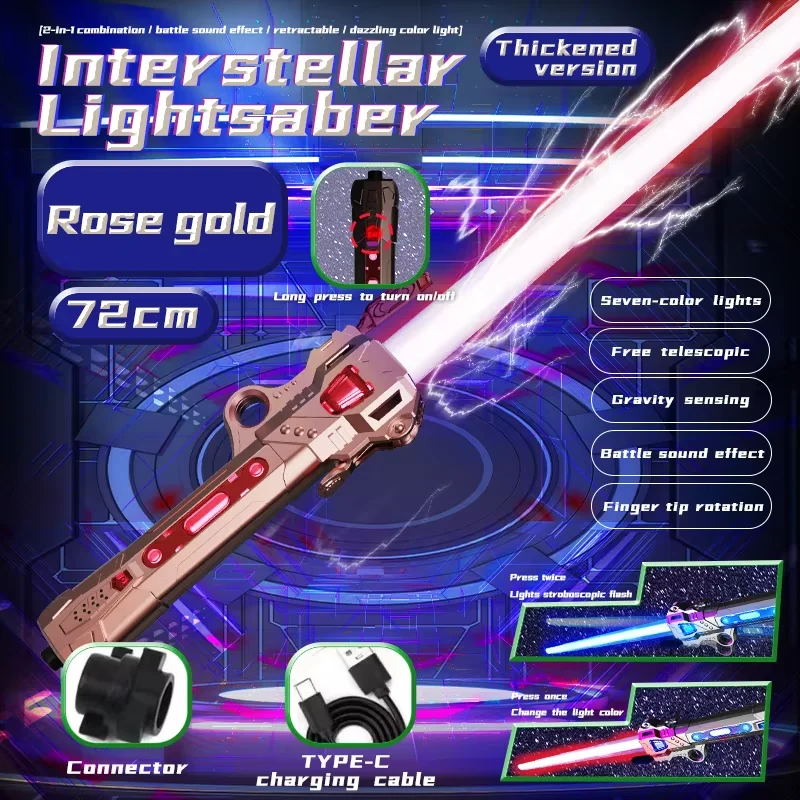 Unisex Children's Simulation Laser Sword Retractable Plastic LED Flashing Knife Planet Toys with Sound for Boys Gift - Image 8