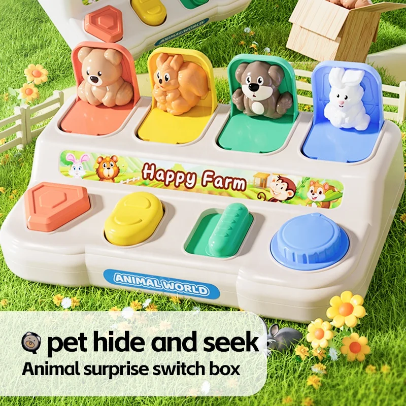 Children Animal Peek-a-boo Machine Game Early Learning Cognitive Exercise Toys Baby Finger Flexible Safety Pop-up Switch Box - Image 2