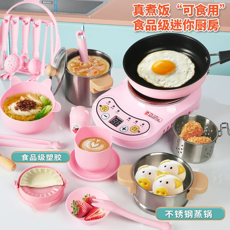 Custom Luxury Children's Play Home Simulation Kitchen Toy Set Girl Cooking Boy Girl Baby Cutting Fruit Cooking Kitchenware - Image 3