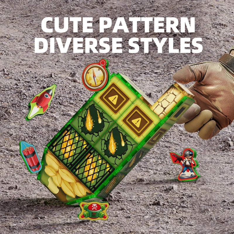 110pcs Army Building Blocks Set Montessori Toys Transparent 3D Magnetic Tiles Magic Magnetic Building Blocks for Kids - Image 5