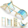He7e923d8e1e5453cb2201d85c4f25bb7g.webp Climbing Frame Steel Arch Montessori Pickler Triangle Set for School Wooden Climbing Frame Foldable Baby Climbing Toys
