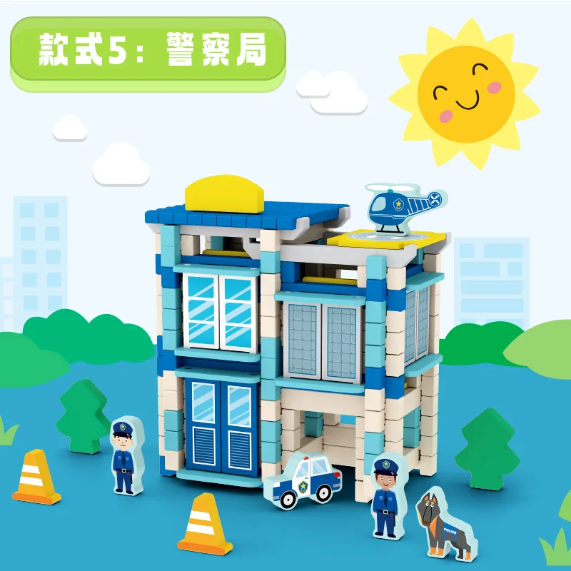 Montessori Creative Building Blocks Wooden Toys for Kids Educational Little Architect Children Stacking Assembling LearningToy - Image 4