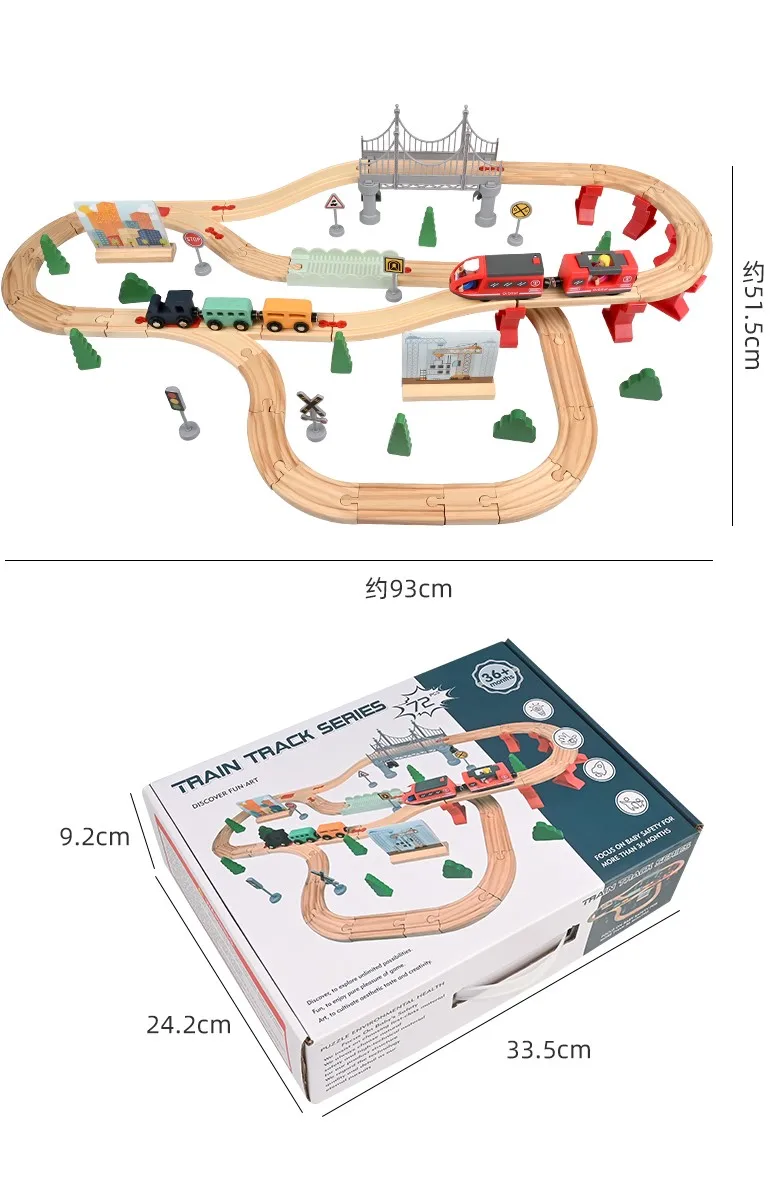 Hot Selling Wooden Railway Construction Wooden Puzzle Toy Montessori Educational Toys Creative Track Train - Image 5