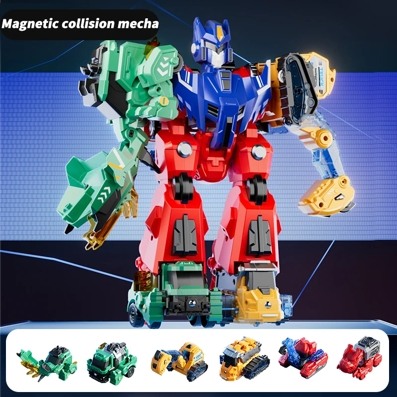 Hot Selling Christmas Gifts for Boys 6-in-1 Transformable Magnetic Attraction Dinosaur Robot Transforming Puzzle Toys for Kids - Image 7