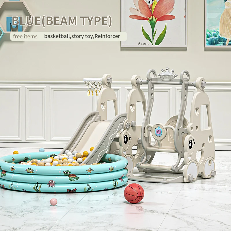 6 in 1 Indoor Room Plastic Swing Slide Toy Set HDPE Material Baby Climbing Equipment with Slide for Park Children's Playground - Image 13