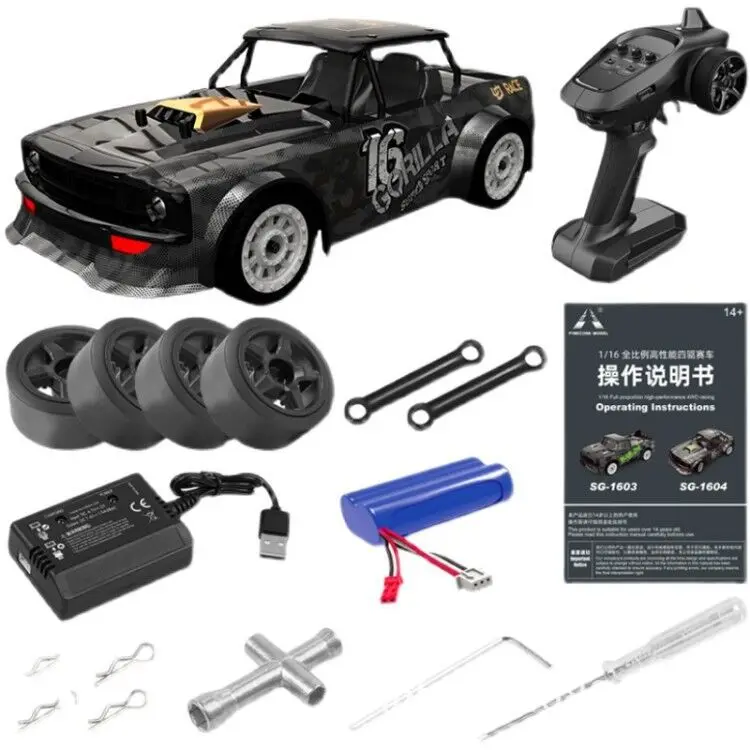 High Quality 1/16 70km/h Scale 4WD Electric High Speed LED Light Remote Control Drift RC Racing Car Toy - Image 8