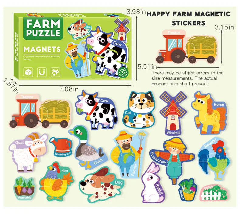 Magnetic Fridge Magnets Jigsaw Puzzles Brain-teasing Toys Montessori Educational Toy - Image 5